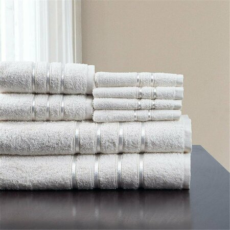 DAPHNES DINNETTE 12 x 11.75 in. 100 Percent Cotton Plush Bath Towel Set - White - 8 Piece DA3303481